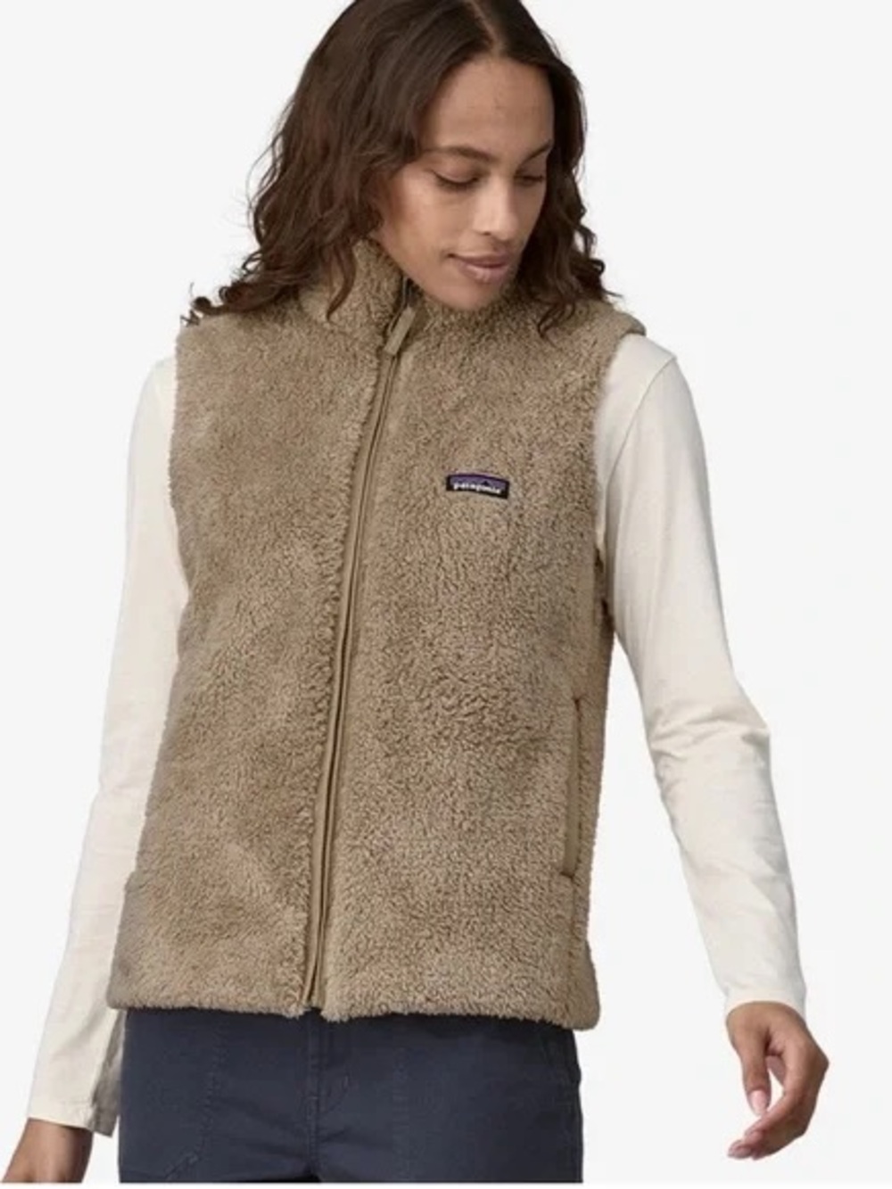 Patagonia Women's Taupe Sherpa Fleece Vest